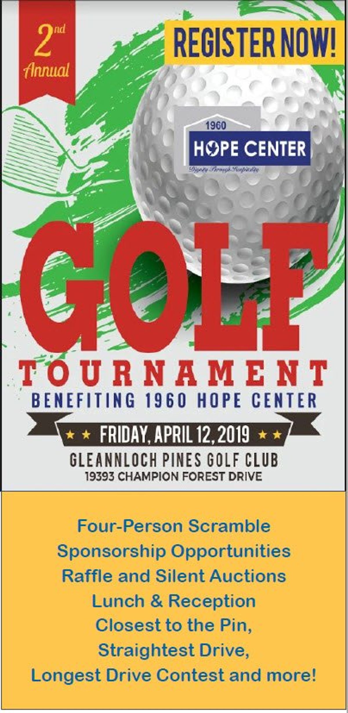 April 12 - Golf Tournament Benefitting 1960 Hope Center for Homelessness