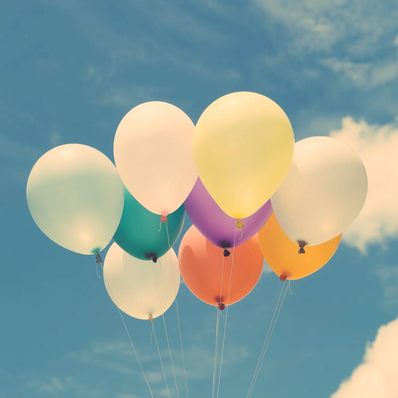 balloons calm clouds colorful