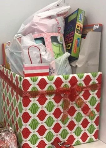 A very full donation box