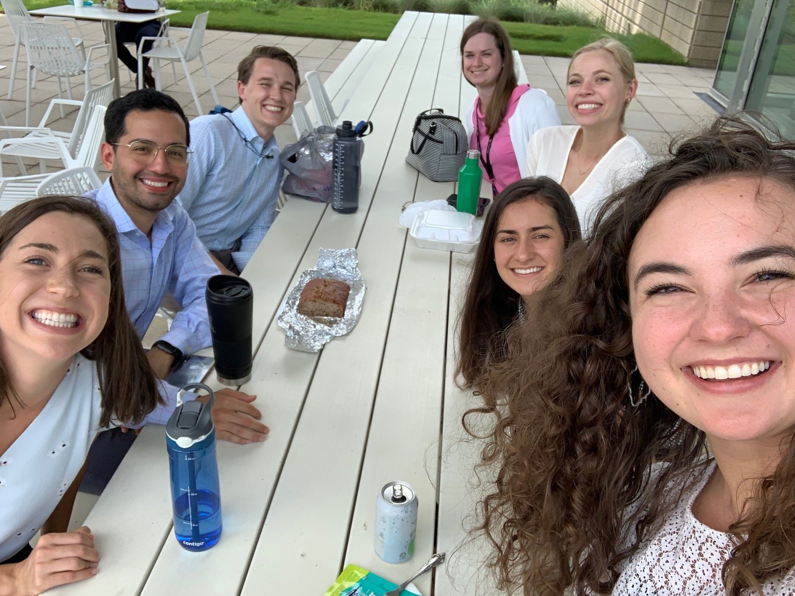 CYP members enjoying lunch together on campus